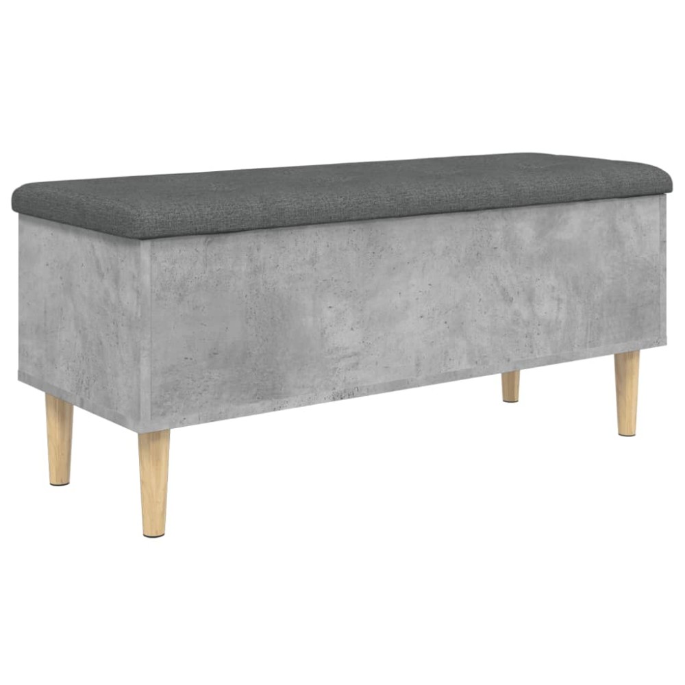 vidaXL Bancă de depozitare, gri beton, 102x42x46 cm, lemn prelucrat