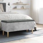 vidaXL Bancă de depozitare, gri beton, 102x42x46 cm, lemn prelucrat vidaXL Bancă de depozitare, gri beton, 102x42x46 cm, lemn prelucrat