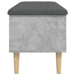 vidaXL Bancă de depozitare, gri beton, 102x42x46 cm, lemn prelucrat vidaXL Bancă de depozitare, gri beton, 102x42x46 cm, lemn prelucrat