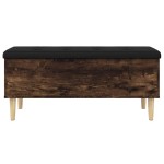 vidaXL Bancă de depozitare, stejar fumuriu, 102x42x46cm lemn prelucrat vidaXL Bancă de depozitare, stejar fumuriu, 102x42x46cm lemn prelucrat