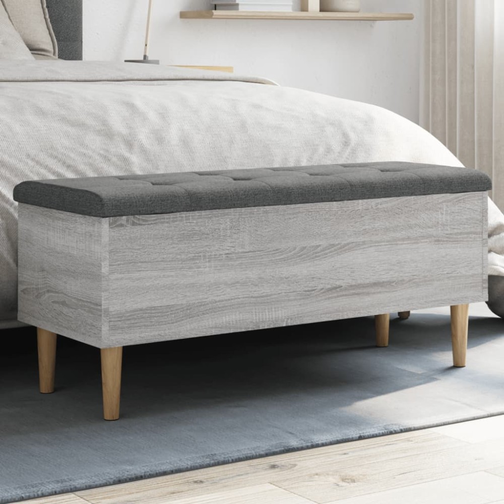 vidaXL Bancă de depozitare, gri sonoma, 102x42x46 cm, lemn prelucrat