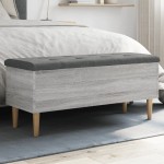 vidaXL Bancă de depozitare, gri sonoma, 102x42x46 cm, lemn prelucrat vidaXL Bancă de depozitare, gri sonoma, 102x42x46 cm, lemn prelucrat