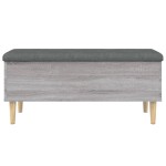 vidaXL Bancă de depozitare, gri sonoma, 102x42x46 cm, lemn prelucrat vidaXL Bancă de depozitare, gri sonoma, 102x42x46 cm, lemn prelucrat