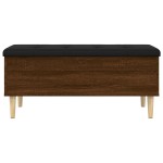 vidaXL Bancă de depozitare, stejar maro, 102x42x46 cm, lemn prelucrat vidaXL Bancă de depozitare, stejar maro, 102x42x46 cm, lemn prelucrat