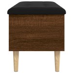 vidaXL Bancă de depozitare, stejar maro, 102x42x46 cm, lemn prelucrat vidaXL Bancă de depozitare, stejar maro, 102x42x46 cm, lemn prelucrat
