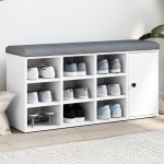 vidaXL Bancă de pantofi, alb, 102x32x50 cm, lemn prelucrat vidaXL Bancă de pantofi, alb, 102x32x50 cm, lemn prelucrat