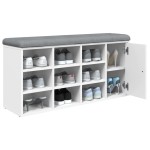 vidaXL Bancă de pantofi, alb, 102x32x50 cm, lemn prelucrat vidaXL Bancă de pantofi, alb, 102x32x50 cm, lemn prelucrat
