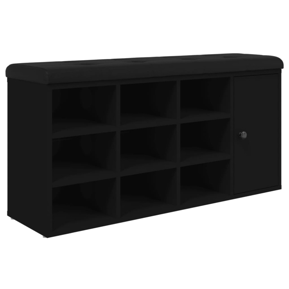 vidaXL Bancă de pantofi, negru, 102x32x50 cm, lemn prelucrat