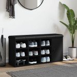 vidaXL Bancă de pantofi, negru, 102x32x50 cm, lemn prelucrat vidaXL Bancă de pantofi, negru, 102x32x50 cm, lemn prelucrat