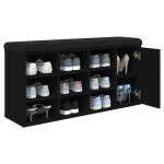 vidaXL Bancă de pantofi, negru, 102x32x50 cm, lemn prelucrat vidaXL Bancă de pantofi, negru, 102x32x50 cm, lemn prelucrat