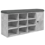 vidaXL Bancă de pantofi, gri beton, 102x32x50 cm, lemn prelucrat vidaXL Bancă de pantofi, gri beton, 102x32x50 cm, lemn prelucrat
