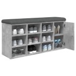 vidaXL Bancă de pantofi, gri beton, 102x32x50 cm, lemn prelucrat vidaXL Bancă de pantofi, gri beton, 102x32x50 cm, lemn prelucrat