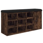 vidaXL Bancă de pantofi, stejar fumuriu, 102x32x50 cm, lemn prelucrat