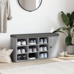 vidaXL Bancă de pantofi, gri sonoma, 102x32x50 cm, lemn prelucrat vidaXL Bancă de pantofi, gri sonoma, 102x32x50 cm, lemn prelucrat