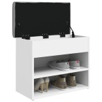 vidaXL Bancă de pantofi, alb, 62x32x50 cm, lemn prelucrat vidaXL Bancă de pantofi, alb, 62x32x50 cm, lemn prelucrat