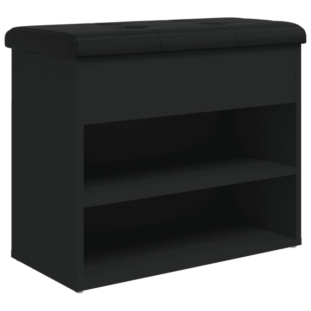 vidaXL Bancă de pantofi, negru, 62x32x50 cm, lemn prelucrat