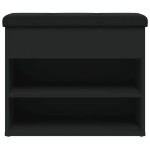 vidaXL Bancă de pantofi, negru, 62x32x50 cm, lemn prelucrat