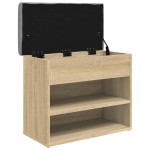 vidaXL Bancă pentru pantofi stejar sonoma 62x32x50 cm lemn prelucrat