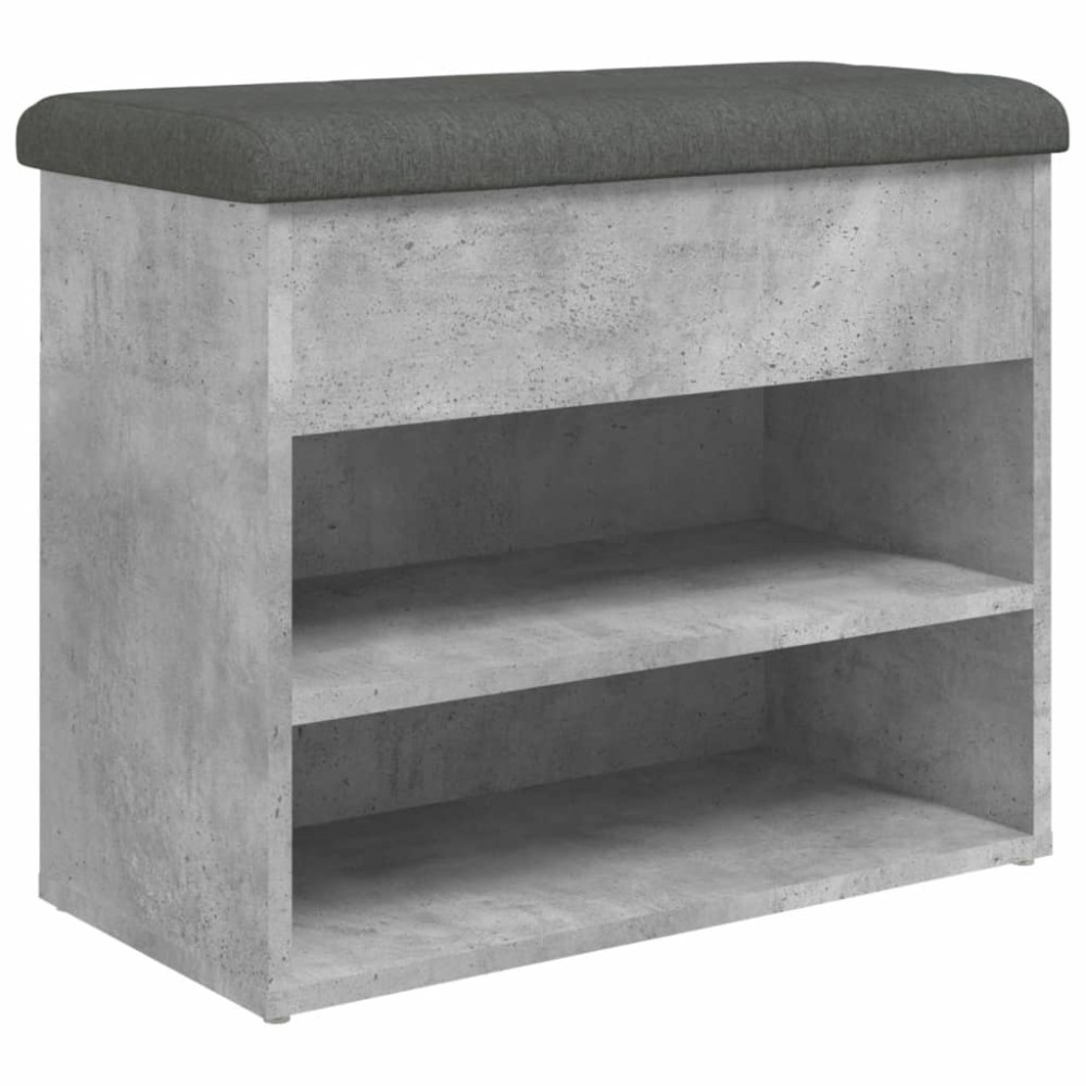 vidaXL Bancă de pantofi, gri beton, 62x32x50 cm, lemn prelucrat