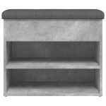 vidaXL Bancă de pantofi, gri beton, 62x32x50 cm, lemn prelucrat