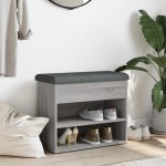 vidaXL Bancă de pantofi, gri sonoma, 62x32x50 cm, lemn prelucrat vidaXL Bancă de pantofi, gri sonoma, 62x32x50 cm, lemn prelucrat