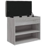 vidaXL Bancă de pantofi, gri sonoma, 62x32x50 cm, lemn prelucrat vidaXL Bancă de pantofi, gri sonoma, 62x32x50 cm, lemn prelucrat
