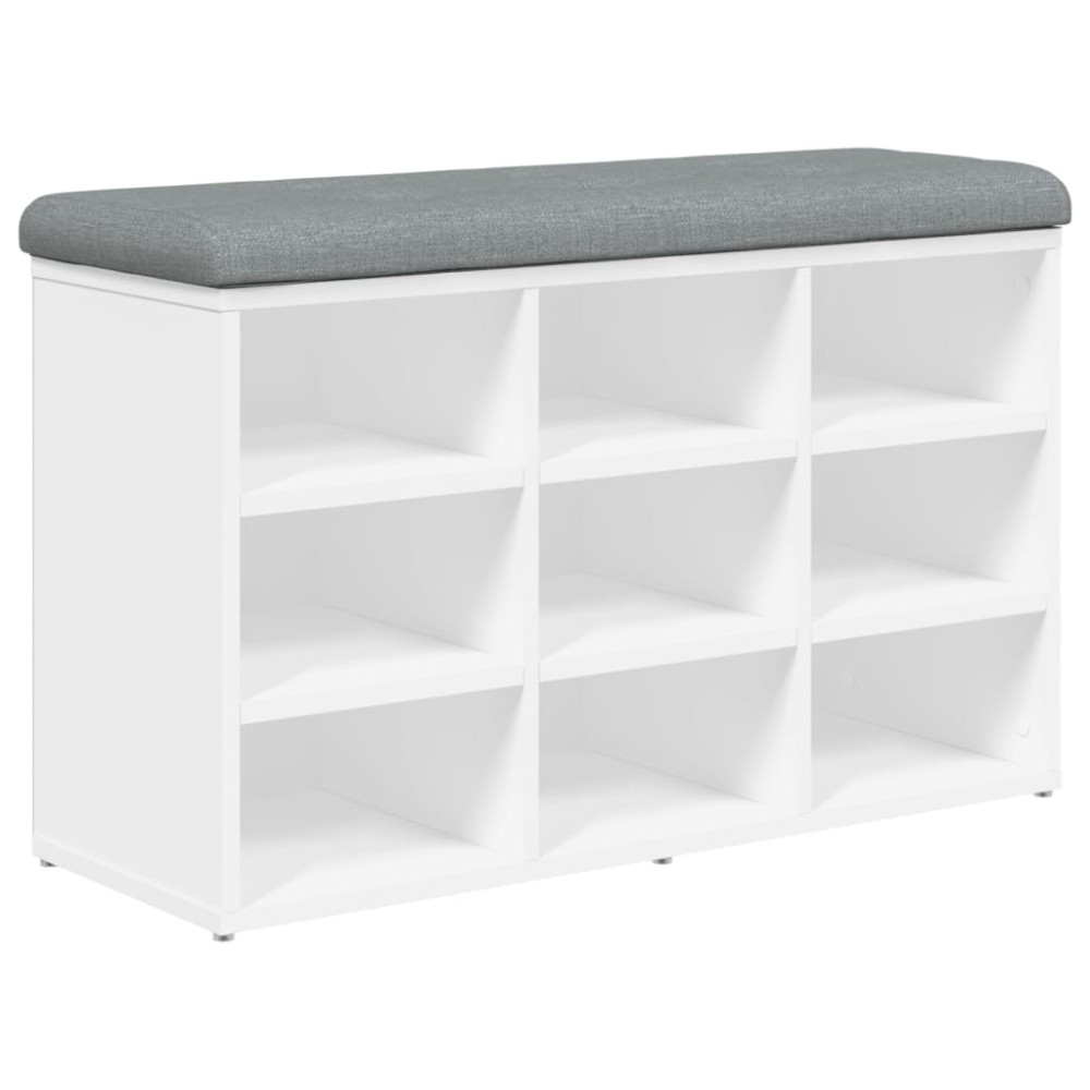 vidaXL Bancă de pantofi, alb, 82x32x50 cm, lemn prelucrat