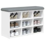 vidaXL Bancă de pantofi, alb, 82x32x50 cm, lemn prelucrat vidaXL Bancă de pantofi, alb, 82x32x50 cm, lemn prelucrat