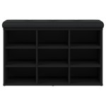 vidaXL Bancă de pantofi, negru, 82x32x50 cm, lemn prelucrat