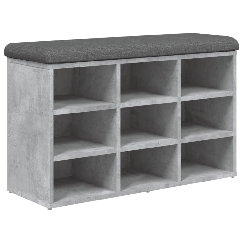 vidaXL Bancă de pantofi, gri beton, 82x32x50 cm, lemn prelucrat