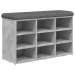 vidaXL Bancă de pantofi, gri beton, 82x32x50 cm, lemn prelucrat vidaXL Bancă de pantofi, gri beton, 82x32x50 cm, lemn prelucrat