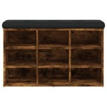 vidaXL Bancă de pantofi, stejar fumuriu, 82x32x50 cm, lemn prelucrat