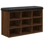 vidaXL Bancă de pantofi, stejar maro, 82x32x50 cm, lemn prelucrat
