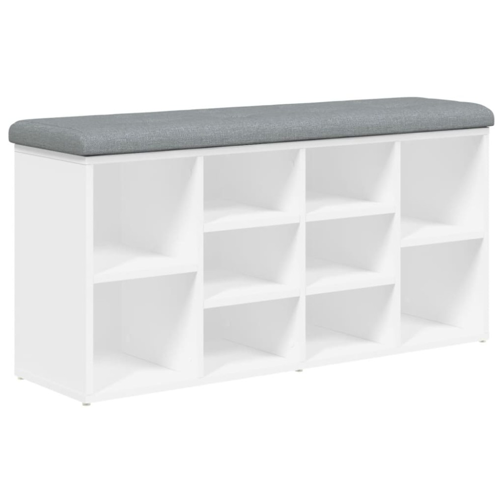 vidaXL Bancă de pantofi, alb, 102x32x50 cm, lemn prelucrat
