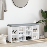 vidaXL Bancă de pantofi, alb, 102x32x50 cm, lemn prelucrat