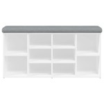 vidaXL Bancă de pantofi, alb, 102x32x50 cm, lemn prelucrat