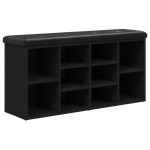 vidaXL Bancă de pantofi, negru, 102x32x50 cm, lemn prelucrat