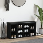 vidaXL Bancă de pantofi, negru, 102x32x50 cm, lemn prelucrat