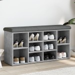 vidaXL Bancă de pantofi, gri beton, 102x32x50 cm, lemn prelucrat vidaXL Bancă de pantofi, gri beton, 102x32x50 cm, lemn prelucrat