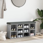 vidaXL Bancă de pantofi, gri beton, 102x32x50 cm, lemn prelucrat vidaXL Bancă de pantofi, gri beton, 102x32x50 cm, lemn prelucrat
