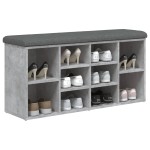 vidaXL Bancă de pantofi, gri beton, 102x32x50 cm, lemn prelucrat vidaXL Bancă de pantofi, gri beton, 102x32x50 cm, lemn prelucrat