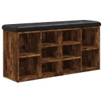 vidaXL Bancă de pantofi, stejar fumuriu, 102x32x50 cm, lemn prelucrat