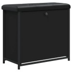 vidaXL Bancă pantofi cu sertar rabatabil, negru, 62x32x56 cm