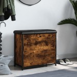 vidaXL Bancă pantofi cu sertar rabatabil, stejar fumuriu, 62x32x56 cm