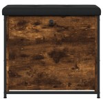vidaXL Bancă pantofi cu sertar rabatabil, stejar fumuriu, 62x32x56 cm