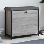 vidaXL Bancă de pantofi cu sertar rabatabil, gri sonoma, 62x32x56 cm
