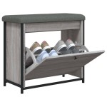 vidaXL Bancă de pantofi cu sertar rabatabil, gri sonoma, 62x32x56 cm