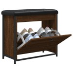 vidaXL Bancă pantofi cu sertar rabatabil, stejar maro, 62x32x56 cm