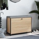 vidaXL Bancă pantofi cu sertar rabatabil, stejar sonoma, 82x32x56 cm