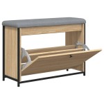 vidaXL Bancă pantofi cu sertar rabatabil, stejar sonoma, 82x32x56 cm